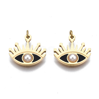 316 Surgical Stainless Steel Enamel Charms STAS-S116-382A-G-1