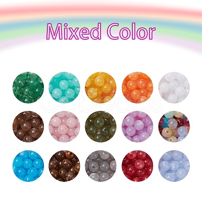 450Pcs 15 Colors Round Imitation Gemstone Acrylic Beads OACR-YW0001-19-1