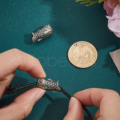 2Pcs Brass European Beads KK-HY0004-63AS-1