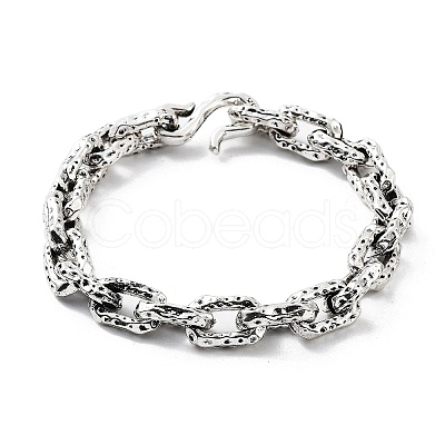 Retro Alloy Cable Chain Bracelets for Women Men BJEW-L684-005AS-1
