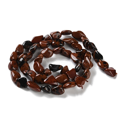 Natural Mahogany Obsidian Beads Strands G-P497-01C-05-1