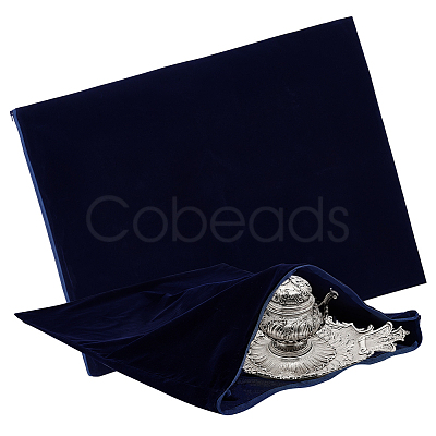 Rectangle Polyester Jewelry Packaging Bags with Alloy Zipper ABAG-WH0061-05A-01-1