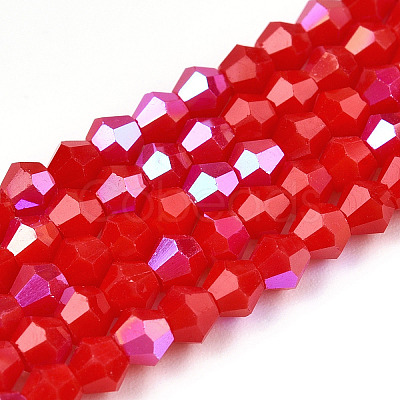 Opaque Solid Color Electroplate Glass Beads Strands EGLA-A039-P2mm-L02-1