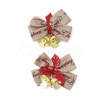 Christmas Polyester Bowknot Ornament Accessories DIY-K062-01G-03-1