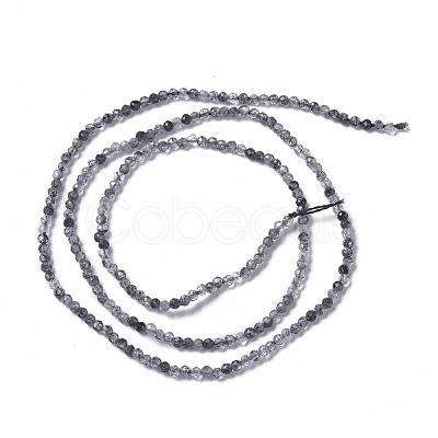 Natural Black Rutilated Quartz Beads Strands G-F596-25A-3mm-1