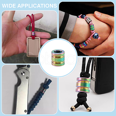 4Pcs Titanium Alloy Parachute Rope European Beads FIND-FG0005-43RC-1