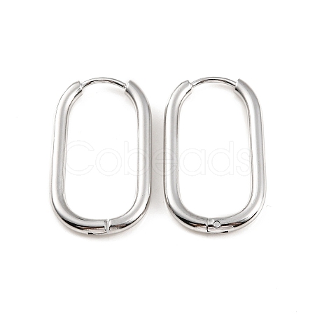 Non-Tarnish 304 Stainless Steel Oval Hoop Earrings X-EJEW-M218-02B-P-1