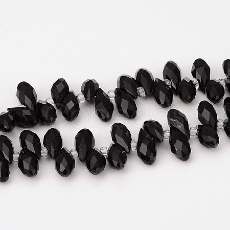 Faceted Teardrop Glass Beads Strands GLAA-J067-A02-1
