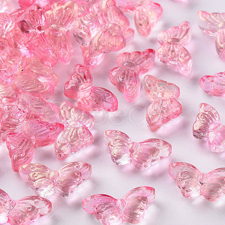 Transparent Spray Painted Glass Beads GLAA-S190-018A-01-1