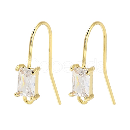 Brass Micro Pave Cubic Zirconia Earrings Findings EJEW-B063-05G-02-1
