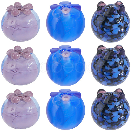 15Pcs 3 Colors Handmade Lampwork Beads LAMP-SC0001-80-1