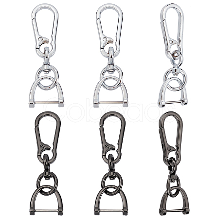 6Pcs 2 Colors Alloy Keychain Clasps DIY-CA0004-46-1