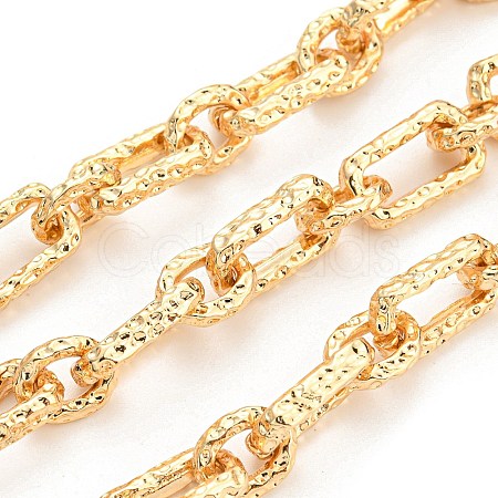 Alloy Textured Oval Link Chains LCHA-K001-05G-1