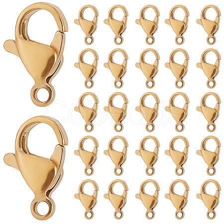304 Stainless Steel Lobster Claw Clasps STAS-SP0001-73D-1
