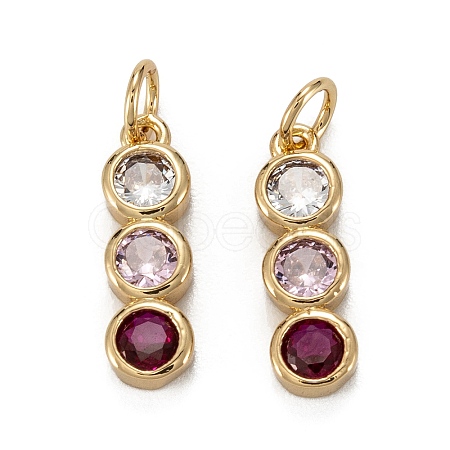 Brass Cubic Zirconia Pendants X-ZIRC-C024-15G-1