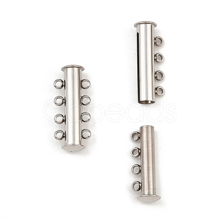 Non-Tarnish 4-Strands 304 Stainless Steel Slide Lock Clasps LS-STAS-H402-35P-01-1