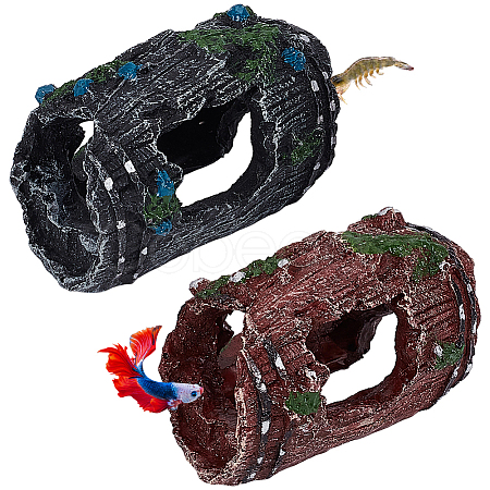 2Pcs 2 Colors Resin Stump Display Decorations DJEW-GF0001-87-1