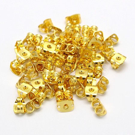 Brass Ear Nuts KK-M163-06G-NR-1
