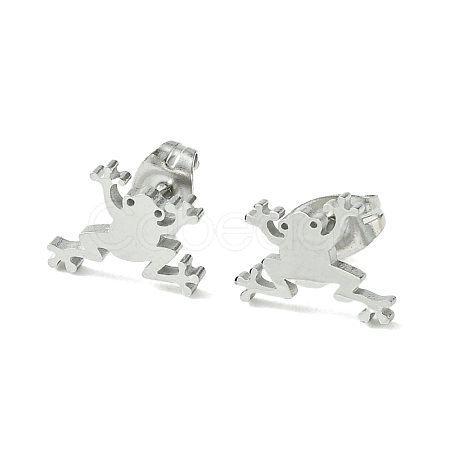 Non-Tarnish Cute Little Animal Theme 304 Stainless Steel Stud Earrings EJEW-B041-02H-P-1