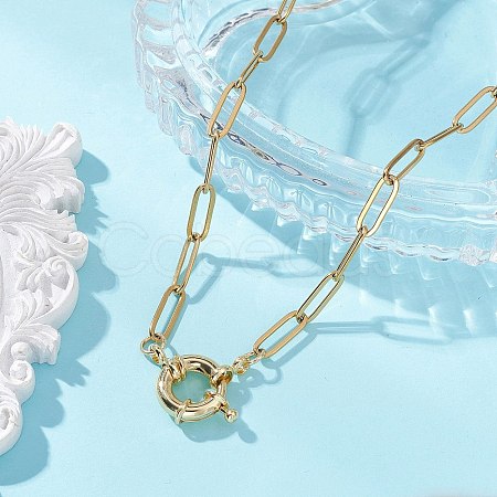 304 Stainless Steel Paperclip Chain Necklaces for Women NJEW-JN06034-01-1