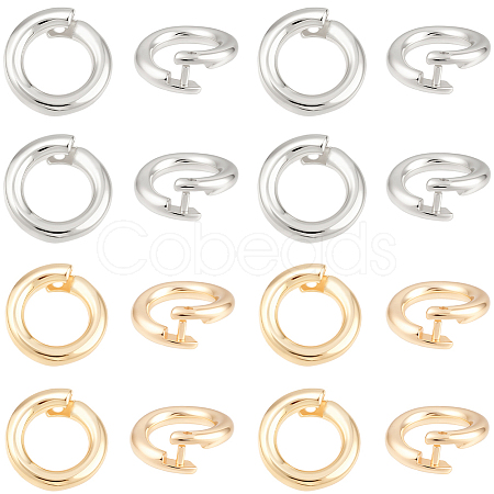 20Pcs 2 Colors Brass Locking Jump Rings KK-BBC0023-07B-1