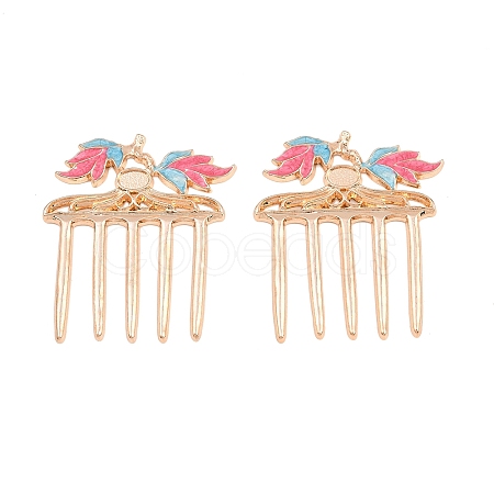 Alloy Enamel with Iron Hair Comb Findings AL-CBA8479-02KCG-1