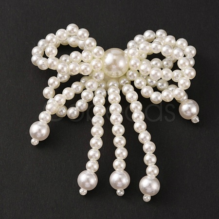 Handmade Imitation Pearl Beaded Bowknot Ornament Accessories DIY-WH0304-367-1