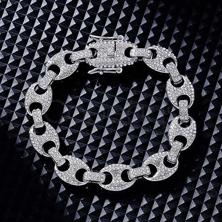 Hip-hop Alloy Micro Pave Cubic Zirconia Link Chain Bracelets for Women KD4183-2-1