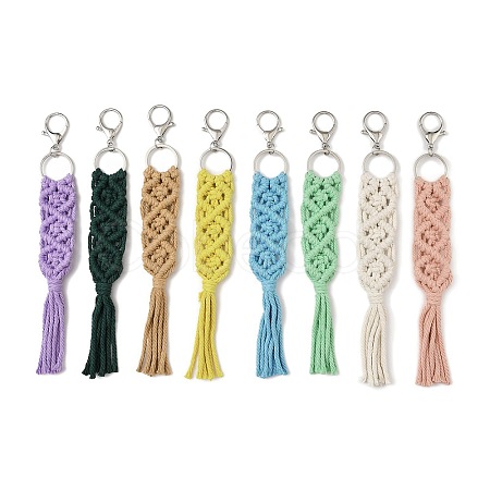 Handmade Macrame Nylon Thread Pendant Decorations HJEW-P019-05P-1