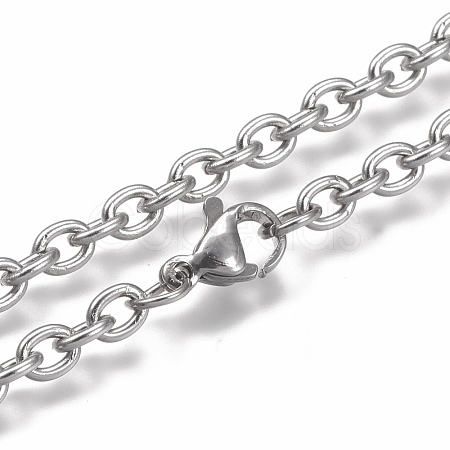 Non-Tarnish 304 Stainless Steel Cable Chain Necklaces NJEW-H203-01P-1