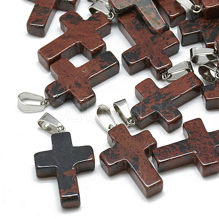 Natural Mahogany Obsidian Pendants X-G-T080-09-1
