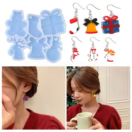 Christmas Bell/Sock/Reindeer DIY Silicone Pendant Molds SIMO-H012-03-1