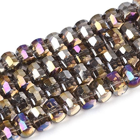Electroplate Transparent Glass Beads Strands EGLA-N022-09A-B03-1