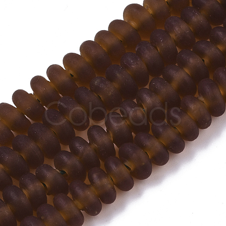 Handmade Frosted Lampwork Beads Strands LAMP-T007-10C-1