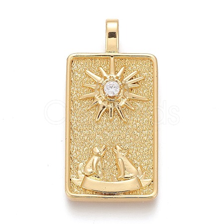Brass Micro Pave Clear Cubic Zirconia Pendants X-ZIRC-Z004-01Q-1