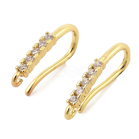 Brass with Cubic Zirconia Earring Hooks X1-KK-Q782-02G-1