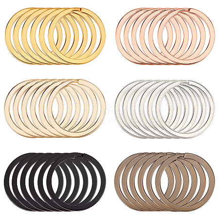 36Pcs 6 Colors Alloy Split Key Rings FIND-CY0001-71-1