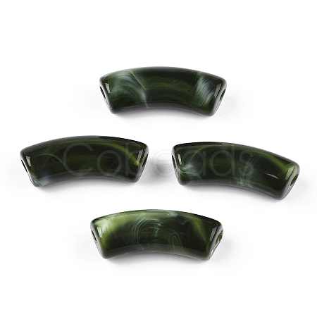 Opaque Two Tone Color Acrylic Beads X-MACR-ZX023-01B-1