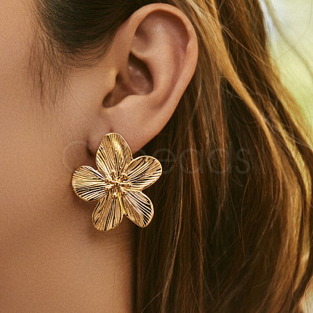 Brass Stud Earrings EJEW-Z117-03G-1