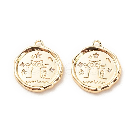 Brass Micro Pave Clear Cubic Zirconia Pendants LS-KK-G412-02LG-1