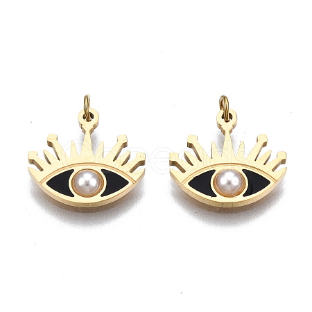 316 Surgical Stainless Steel Enamel Charms STAS-S116-382A-G-1