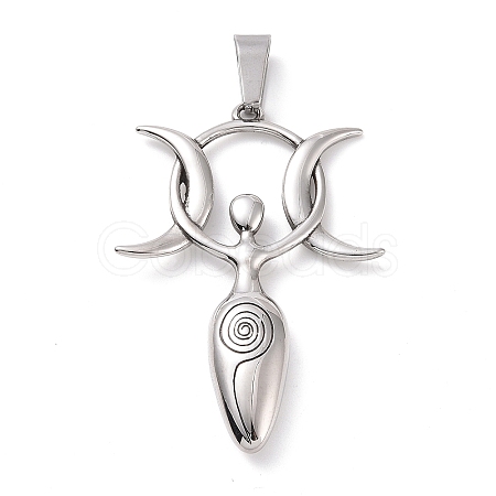 304 Stainless Steel Manual Polishing Big Pendants X-STAS-G276-07P-1