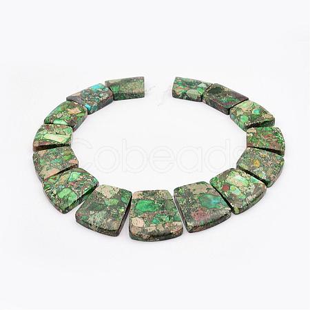 Towanite and Imperial Jasper Graduated Beads Strands G-P296-B01-1