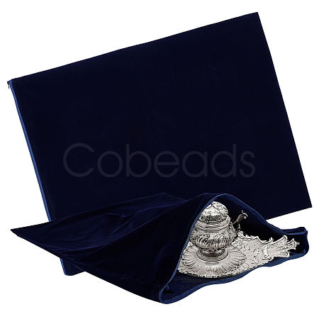 Rectangle Polyester Jewelry Packaging Bags with Alloy Zipper ABAG-WH0061-05A-01-1