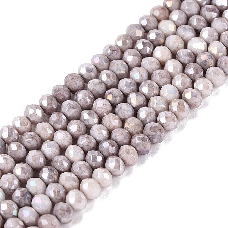 Anti-Tarnish Electroplate Rondelle Glass Beads Strands EGLA-T021-3mm-17-01-1