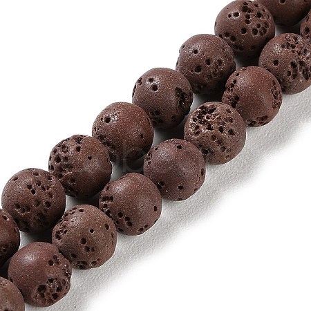 Synthetic Lava Rock Dyed Beads Strands G-H311-08B-02-1