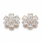 Alloy Cabochons, with Rhinestone, Flower, Crystal, Crystal, 26.5x25.5x8mm