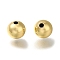 Rack Plating Brass Beads, Long-Lasting Plated, Lead Free & Cadmium Free, Round, Real 18K Gold Plated, 6x5.5mm, Hole: 1.4mm