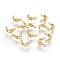 304 Stainless Steel Bead Tips, Calotte Ends, Clamshell Knot Cover, Real 18k Gold Plated, 8x4mm, Hole: 1.2mm