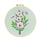 Spring Flower DIY Embroidery Kits, Including Printed Fabric, Embroidery Thread & Needles, Embroidery Hoops, Pink, 200mm